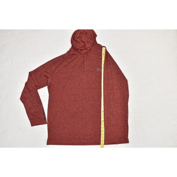 Under Armour Men's Red HeatGear Pullover Hoodie Size 2XL Loose Stretch Light - Picture 4 of 8